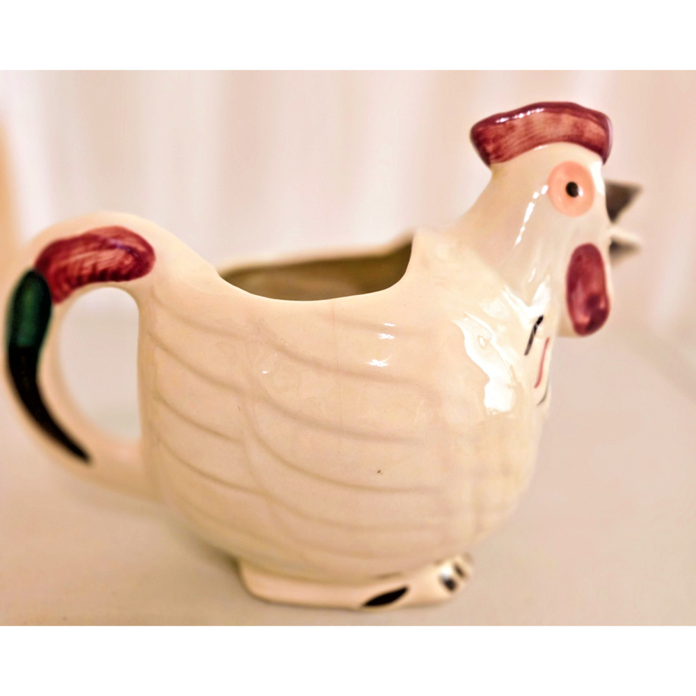 Vintage Shawnee Pottery Rooster Pitcher 1940s Patented Chanticleer USA - Picture 4 of 10